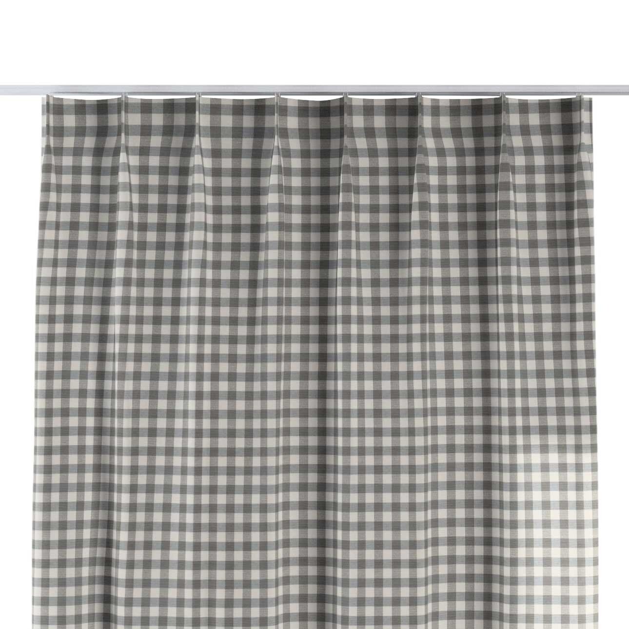 Záves so systémom FLEX (jednoduché spony flex), sivo-biele káro, Quadro, 136-11 Záves so systémom FLEX (jednoduché spony flex), sivo-biele káro, Quadro, 136-11