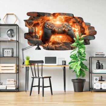 3D nálepka na stenu Gamepad, herná dekorácia pre izbu tínedžera Šírka: 100 cm | Dĺžka: 200 cm