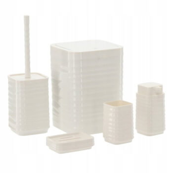 5-dielna súprava kúpeľňových doplnkov - biela