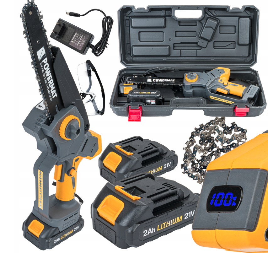 Akumulátorová mini reťazová píla s príslušenstvom PM-MPA-2AHM Akumulátorová mini reťazová píla s príslušenstvom PM-MPA-2AHM