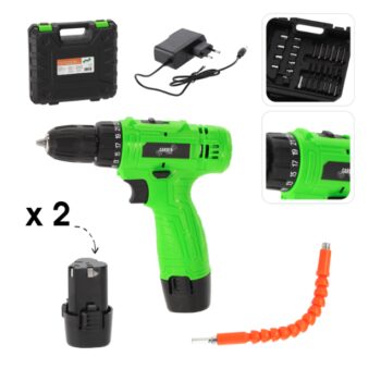 Akumulátorová vŕtačka a skrutkovač s príslušenstvom