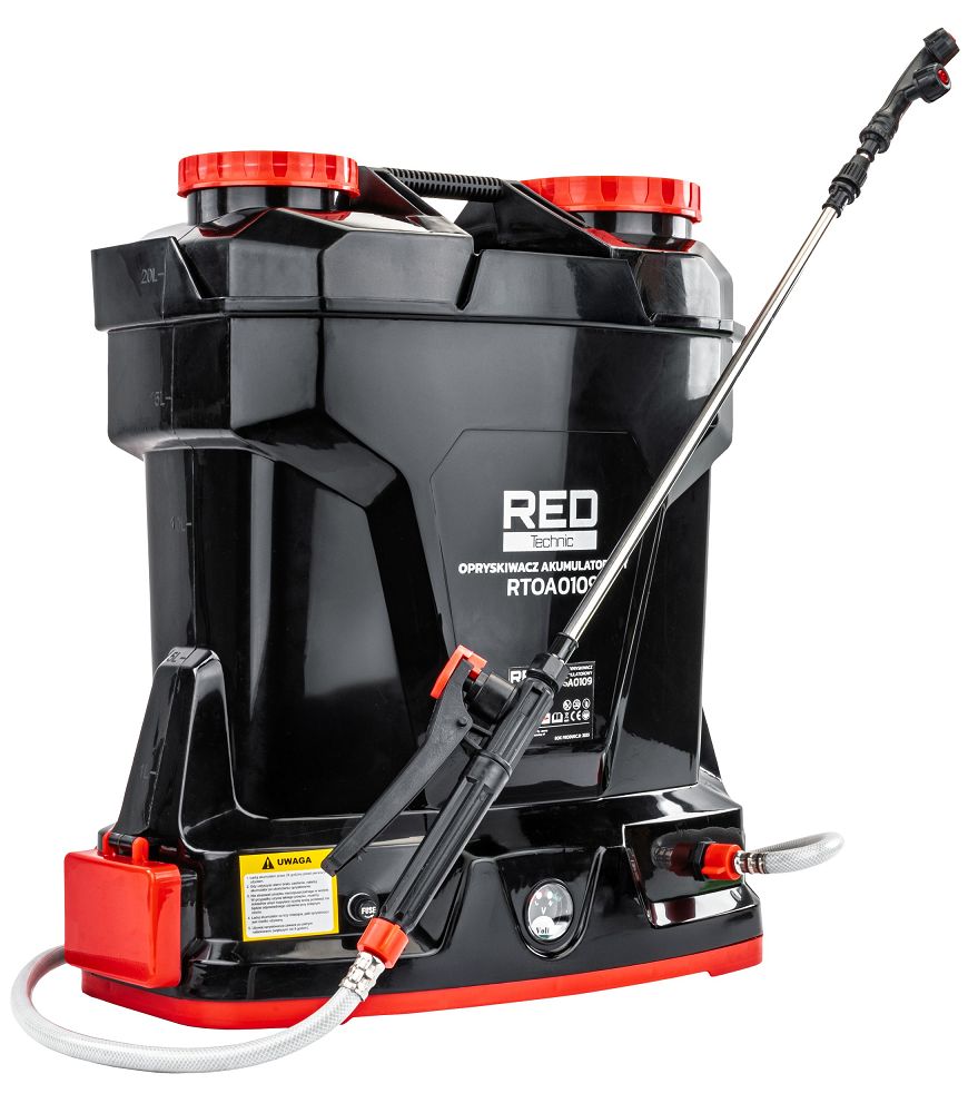 Akumulátorový postrekovač 20L s teleskopickou trubicou a 4 dýzami Akumulátorový postrekovač 20L s teleskopickou trubicou a 4 dýzami