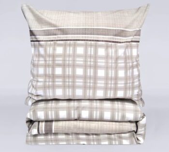 Bavlnené posteľné obliečky Renforce - hnedé kárované 2 časti: 1ks 140x200 + 1ks 70x80