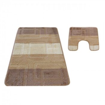 Béžové kúpeľňové koberčeky s protišmykovou úpravou
