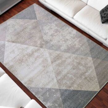 Béžový koberec s moderným geometrickým vzorom