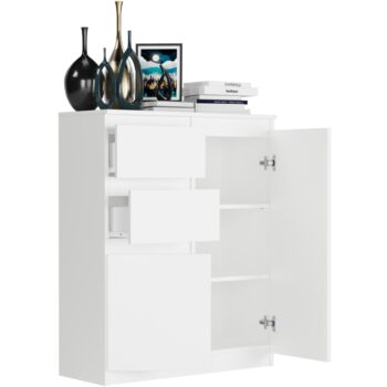 Bezúchytková moderná komoda S-2 - rôzne farebné prevedenia biela