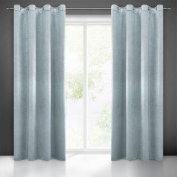 Bledomodré prešívané závesy na kruhy 140 x 250 cm