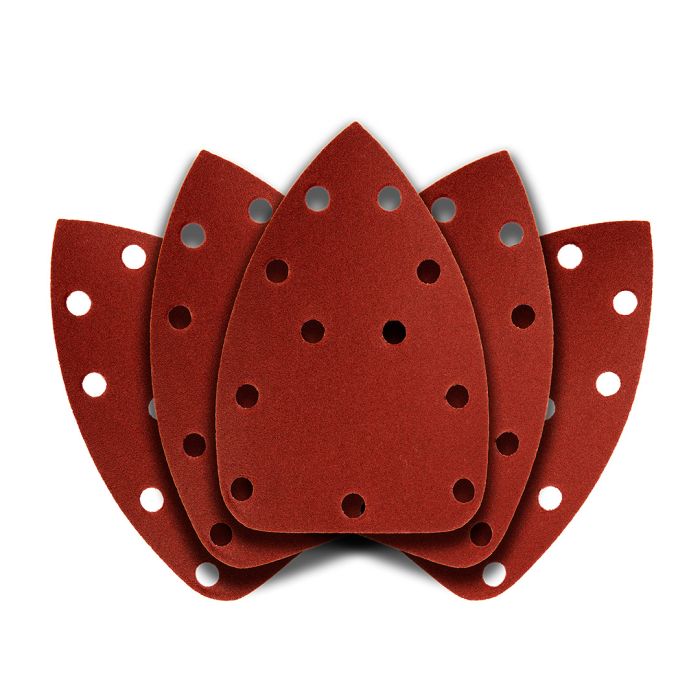 Brúsny papier na suchý zips delta 140 x 140 x 80 mm, K240, 5 ks, s otvormi 54H015 GRAPHITE Brúsny papier na suchý zips delta 140 x 140 x 80 mm, K240, 5 ks, s otvormi 54H015 GRAPHITE