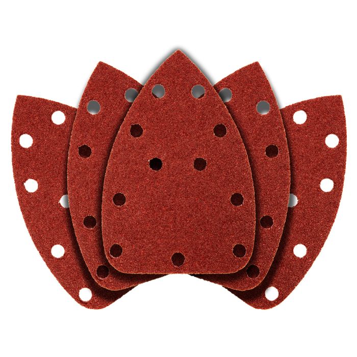 Brúsny papier na suchý zips delta 140 x 140 x 80 mm, K40, 5 ks, s otvormi 54H009 GRAPHITE Brúsny papier na suchý zips delta 140 x 140 x 80 mm, K40, 5 ks, s otvormi 54H009 GRAPHITE