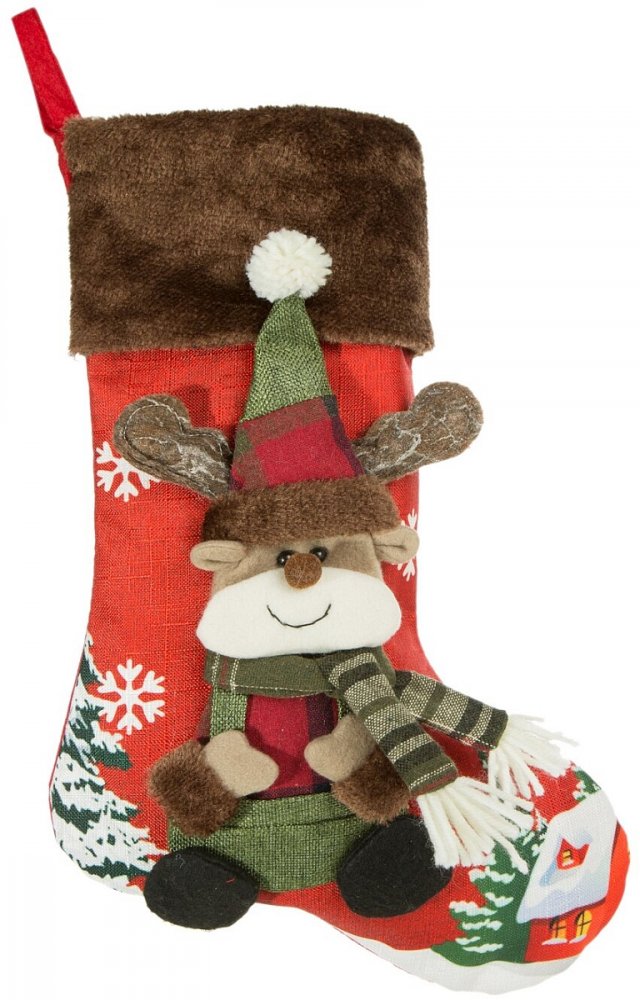 Červená vianočná čižma so sobom Červená vianočná čižma so sobom