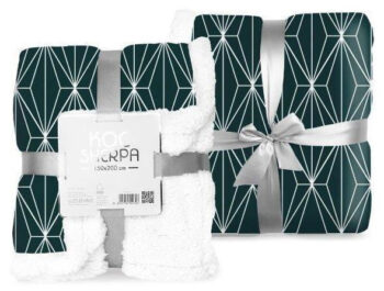 Dekoračná deka s jemným barančekom v zelenej farbe s krásnym vzorom Šírka: 150 cm | Dĺžka: 200 cm