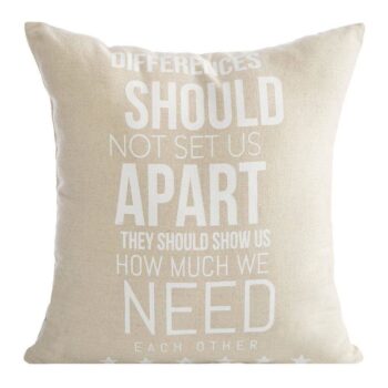 Dekoračna obliečka na vankúš 38x38 cm v béžovej farbe s nápisom