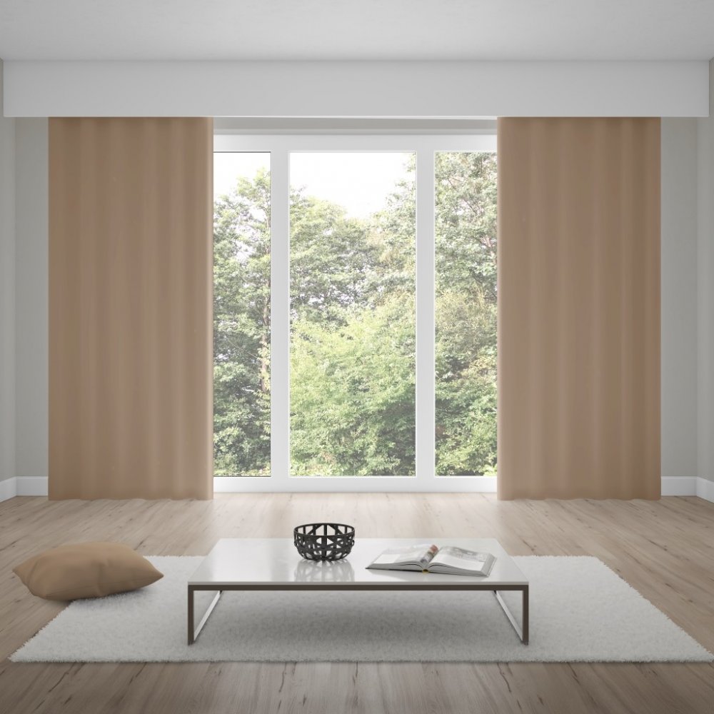 Dekoračné závesy svetlo hnedé Dĺžka: 270 cm Dekoračné závesy svetlo hnedé Dĺžka: 270 cm