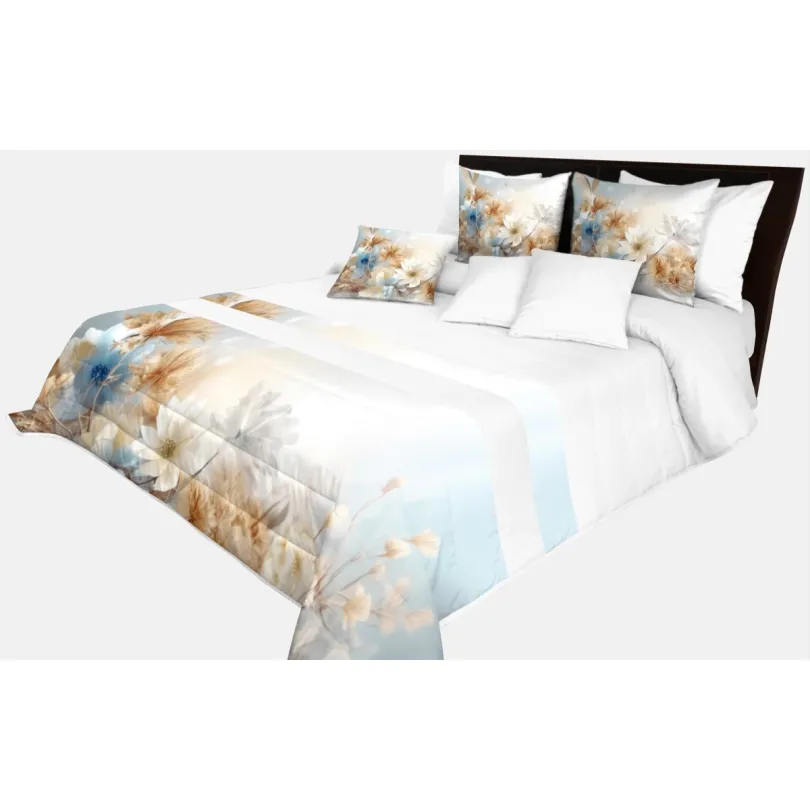 Dekoračný prehoz biely s krásnym kvetinovým vzorom v jemných farbách Šírka: 200 cm | Dĺžka: 220 cm Dekoračný prehoz biely s krásnym kvetinovým vzorom v jemných farbách Šírka: 200 cm | Dĺžka: 220 cm