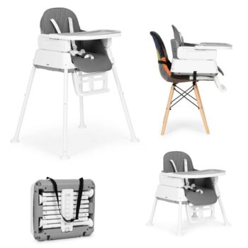 Detská stolička na kŕmenie 3v1 skladacia Ecotoys Gray