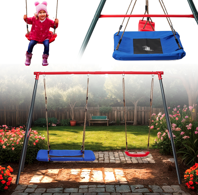 Detská záhradná hojdačka s bocianím hniezdom Detská záhradná hojdačka s bocianím hniezdom