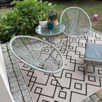 Detské záhradné kresielko z technoratanu Mini Kids sivá