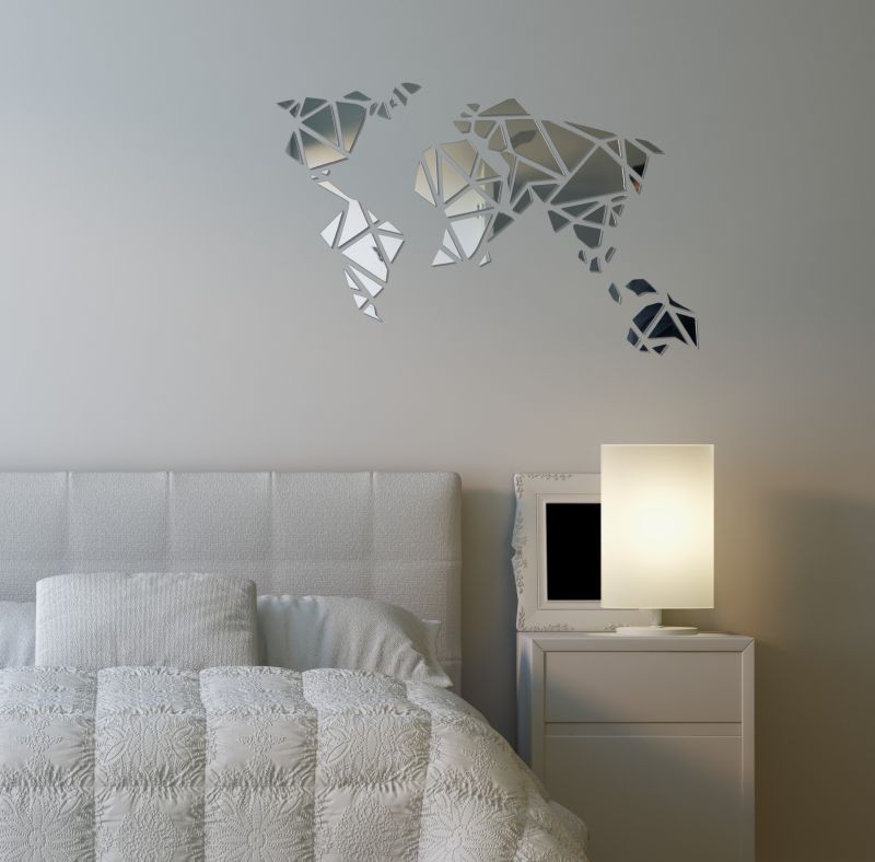 Dizajnové zrkadlo do obývačky Mapa Sveta Dizajnové zrkadlo do obývačky Mapa Sveta