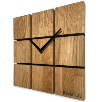 Drevené hodiny HARMONY 30 cm - prírodný dub