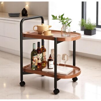 Dvojúrovňový mobilný konferenčný stolík na kolieskach