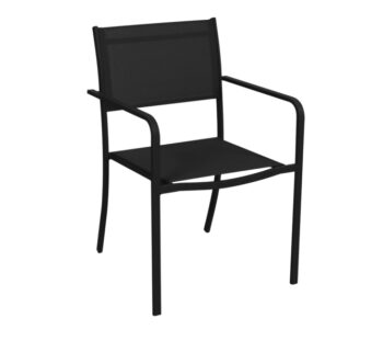 Elegantné kovové záhradné kreslo - čierne