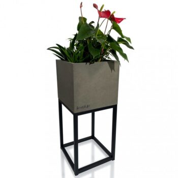 Elegantný šedý kovový kvetináč LOFT FIORINO 22X22X50 cm