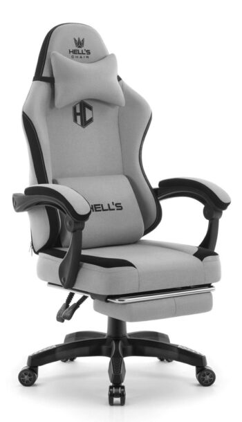 Ergonomická herná a kancelárska stolička HC-1016 s podnožkou - sivá