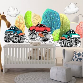 Farebná nálepka na stenu pre milovníkov offroad - autá 4x4 Šírka: 80 cm | Dĺžka: 160 cm