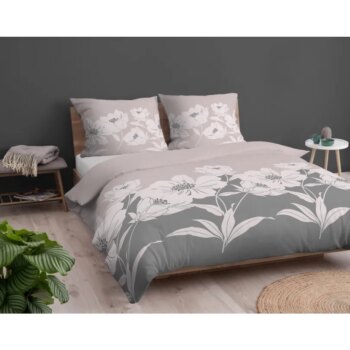 Flanelové posteľné obliečky - ružové s motívom kvetov 3 časti: 1ks 220x200 + 2ks 70x80 3 časti: 1ks 220x200 + 2ks 70x80