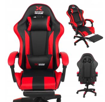 Herné kreslo Xgaming s podnožkou - čierno-červené