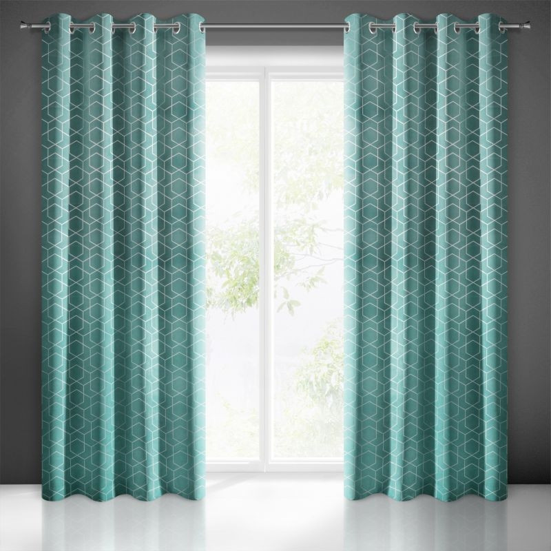 Hotový jednofarebný záves s geometrickou potlačou 135 x 250 cm Hotový jednofarebný záves s geometrickou potlačou 135 x 250 cm