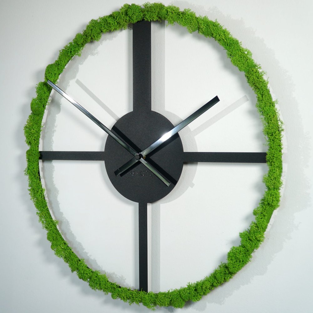 Industriálne kovové hodiny 50 cm s machom Industriálne kovové hodiny 50 cm s machom