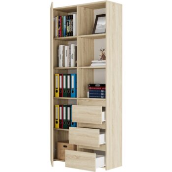 Kancelársky regál so šuflíkmi MODERN B-80-S3 - rôzne farebné prevedenia sonoma