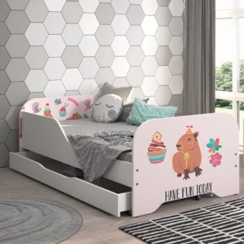 Kompletná detská posteľ  140 x 70 cm s matracom a roštom - KAPIBARA COOKIES