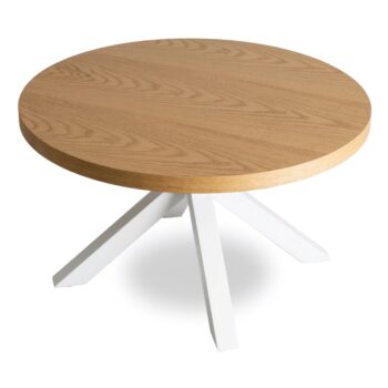 Konferenčný stolík LINCOLN Ø 80 cm - rôzne farebné prevedenia zlatý dub - biela