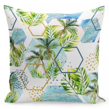 Krásna farebná obliečka na vankúš s palmou 45x45 cm