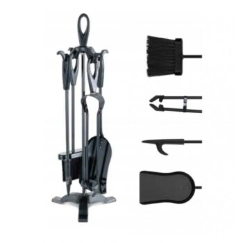 Krbová sada so stojanom – 4-dielne príslušenstvo pre krb a gril