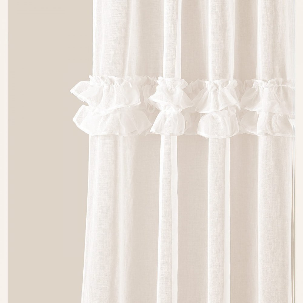 Krémová záclona FRILLA s volánmi na stieborné priechodky 300 x 250 cm Krémová záclona FRILLA s volánmi na stieborné priechodky 300 x 250 cm