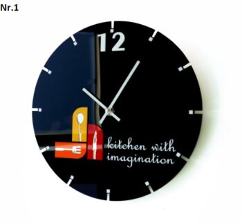 Kuchynské nástenné hodiny s tichým chodom oranžová