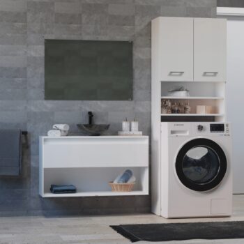 Kúpeľňová skrinka nad práčku - biela