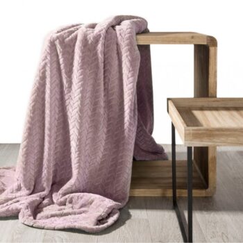 Kvalitná ružová deka s geometrickým vzorom Šírka: 200 cm | Dĺžka: 220 cm