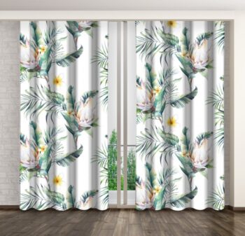 Kvetinové závesy bielej farby Dĺžka: 270 cm