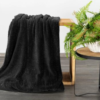 Luxusné flanelová deka s elegantnou striebornou niťou - čierna Šírka: 150 cm | Dĺžka: 200 cm