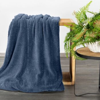 Luxusné flanelová deka s elegantnou striebornou niťou - modrá Šírka: 150 cm | Dĺžka: 200 cm
