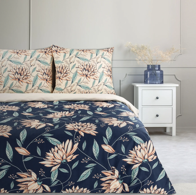 Luxusné obliečky s prírodným motívom z bavlneného saténu 3 časti: 1ks 220x200 + 2ks 70x80 140 x 200 cm Luxusné obliečky s prírodným motívom z bavlneného saténu 3 časti: 1ks 220x200 + 2ks 70x80 140 x 200 cm