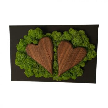 Machový obraz so srdiečkami 20 x 30 cm