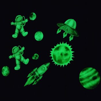 Magické svietiace nálepky pre deti – astronaut, planéty a raketa Šírka: 30 cm | Dĺžka: 50 cm