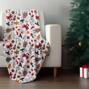 Mäkká deka v bielej farbe s motívom Vianoc - 150 x 200 cm