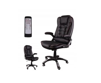 Masážne kreslo čiernej farby z ekologickej kože BSB004M