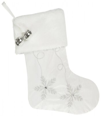 Mikulášska čižma biela s vločkami